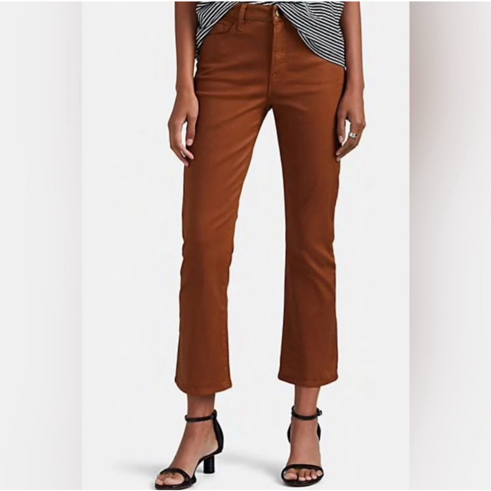 FRAME Le Crop Mini Boot Latte Caramel Coated Jeans Womens 27 Cropped Mid Rise